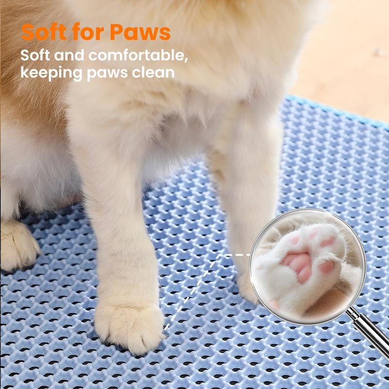 Cat Litter Mat, Double Layer Honeycomb Cat Litter Trapping Mat, Non Slip Waterproof Urine Proof Cat Litter Box Mat for Floor, Kitty Litter Rug, Cat Supplies