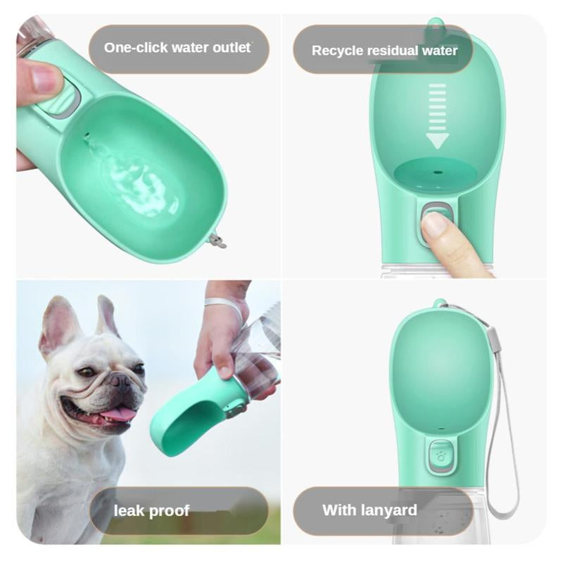 Portable Pet Dog Water Bottle, 1 Count Solid Color Pet Drinking Bowl with Rope, Pet Feeding Supplies for Outdoor Travel