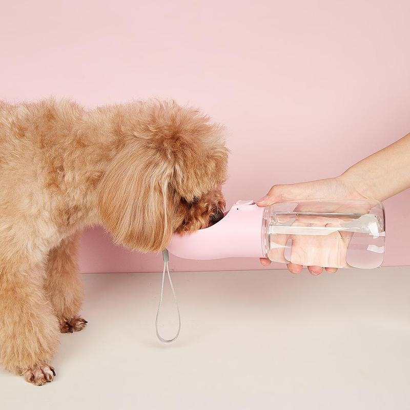 Portable Pet Dog Water Bottle, 1 Count Solid Color Pet Drinking Bowl with Rope, Pet Feeding Supplies for Outdoor Travel