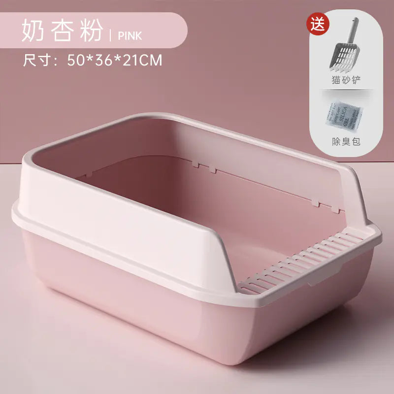 Extra Large Cat Litter Box with High Splash Guard