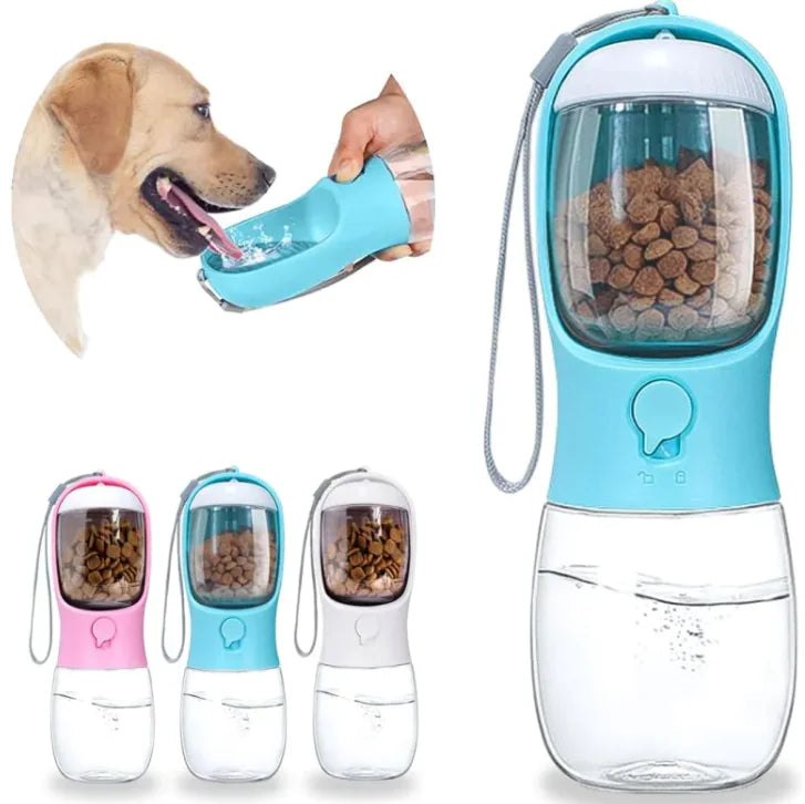 2-in-1 Portable Dog Water Bottle & Food Feeder – Stay Hydrated Anywhere !