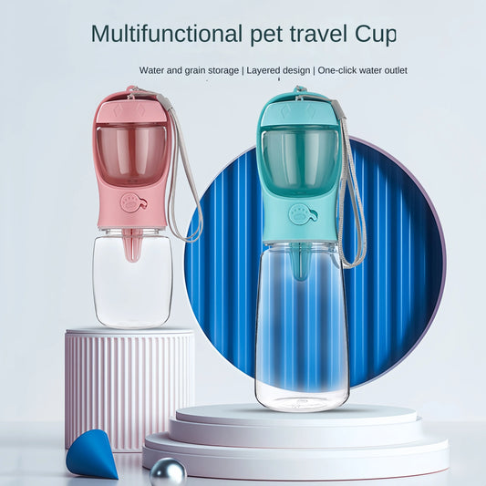 2-in-1 Portable Dog Water Bottle & Food Feeder – Stay Hydrated Anywhere !